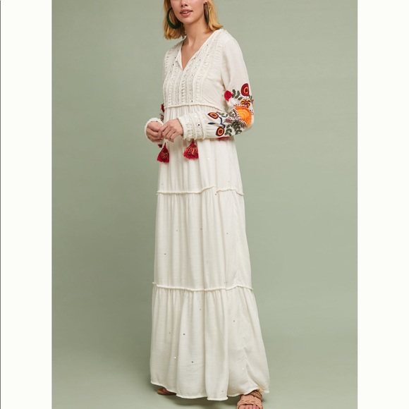 Embroidered and embellished Anthropologie dress - Picture 1 of 8